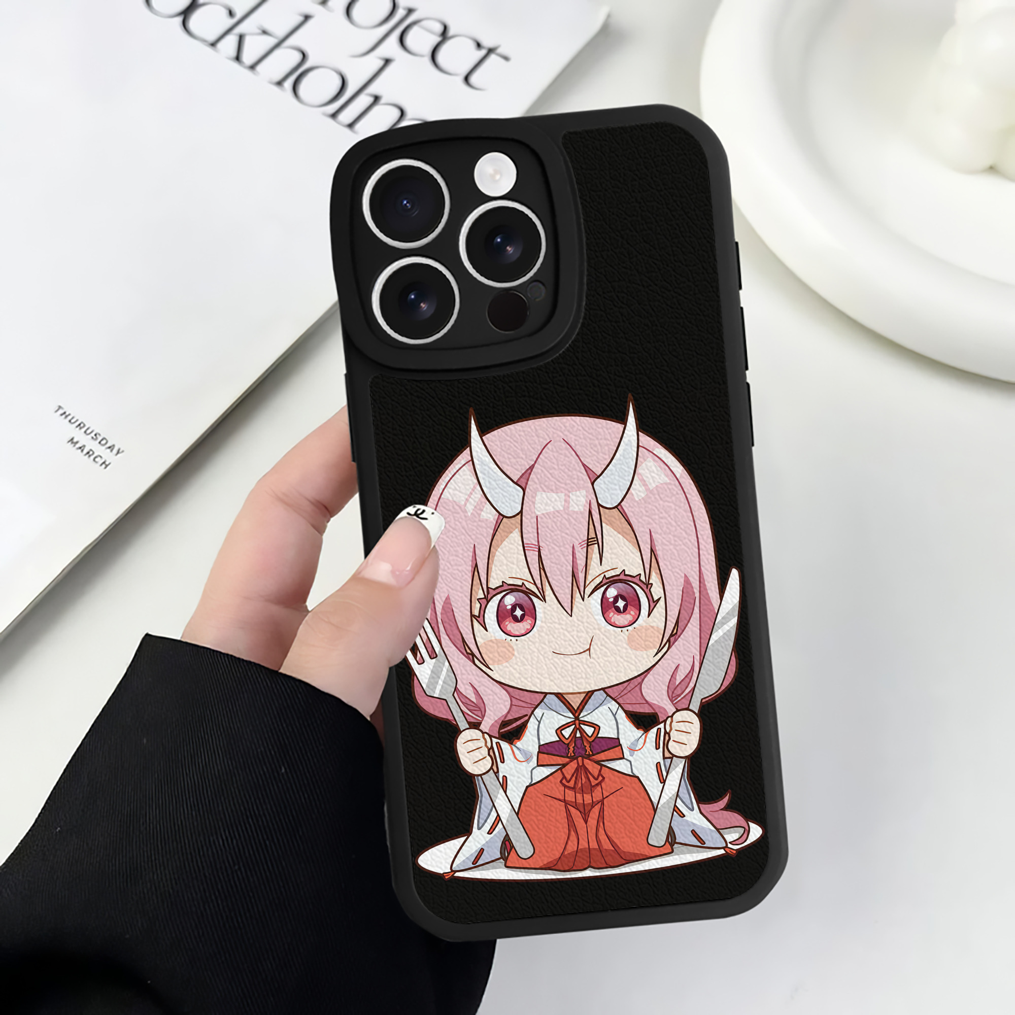 （画像用） 転スラ Regarding Reincarnated to Slime 【iPhone 16シリーズ対応】シリコンスマホケース（レザー調） 材質：シリコン